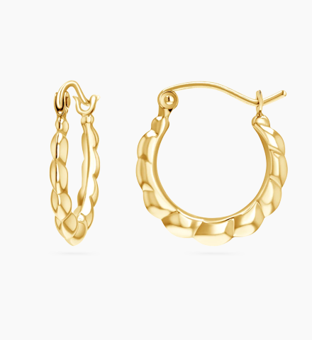 Puff Scallop Hoop Earrings