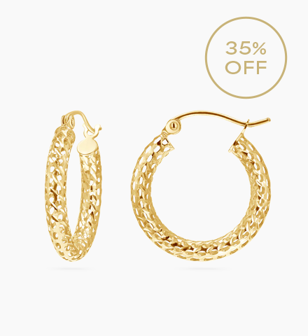 Mesh Diamond Cut Hoops