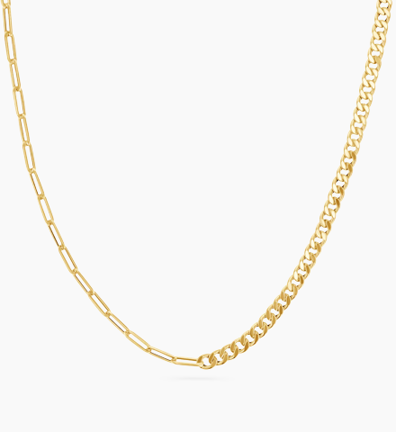 Split Curb Paper Clip Chain Necklace