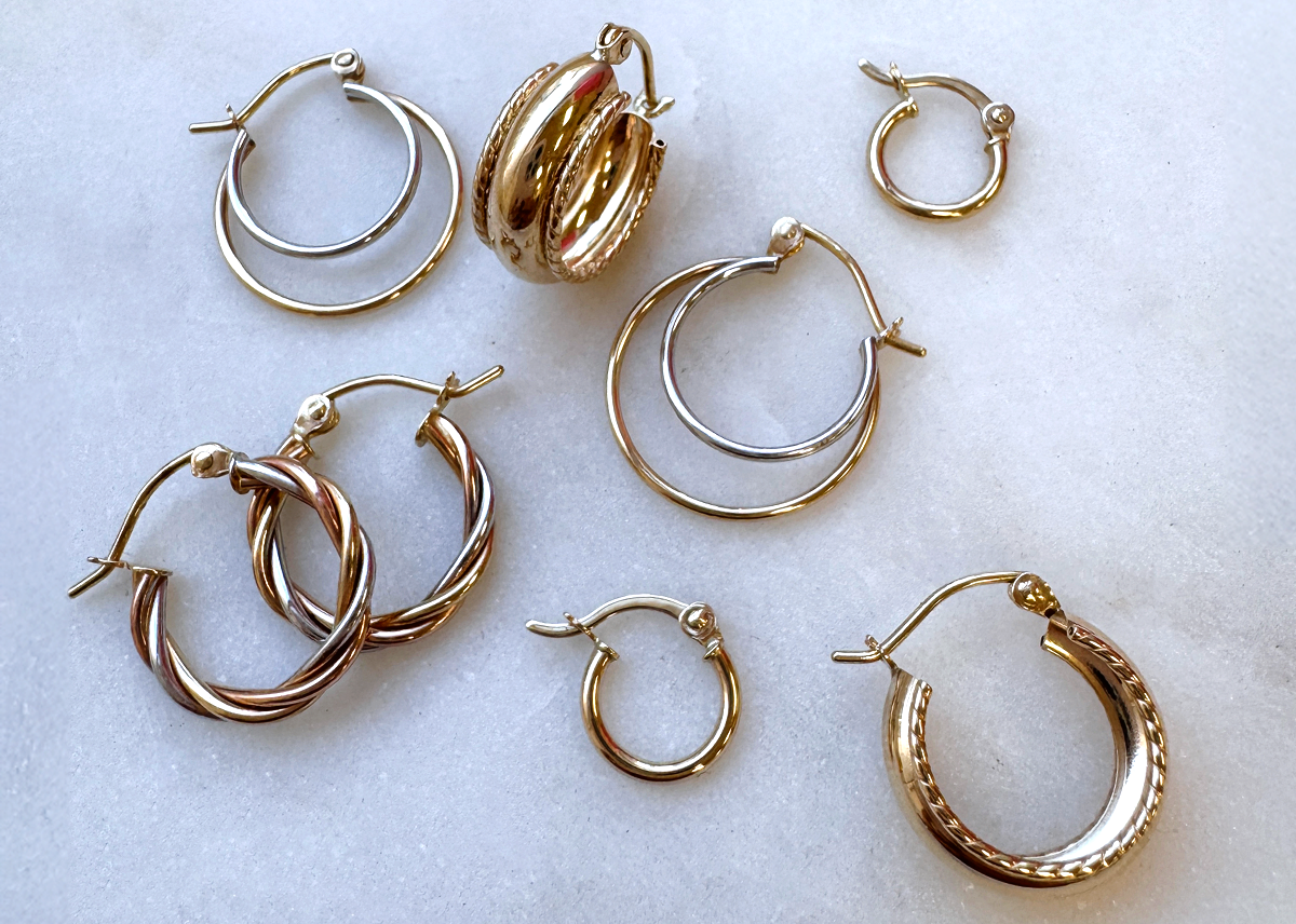 Shop Puff Scallop Hoop Earrings