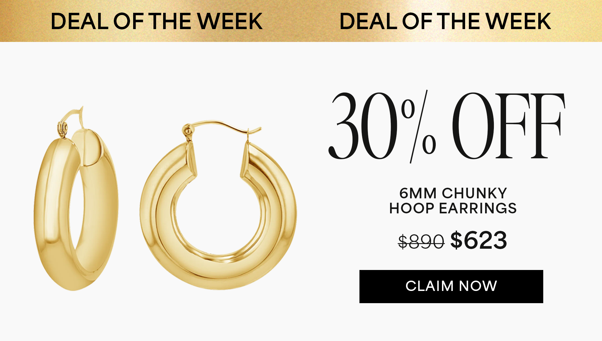 30% OFF 6mm Chunky Hoop Earrings