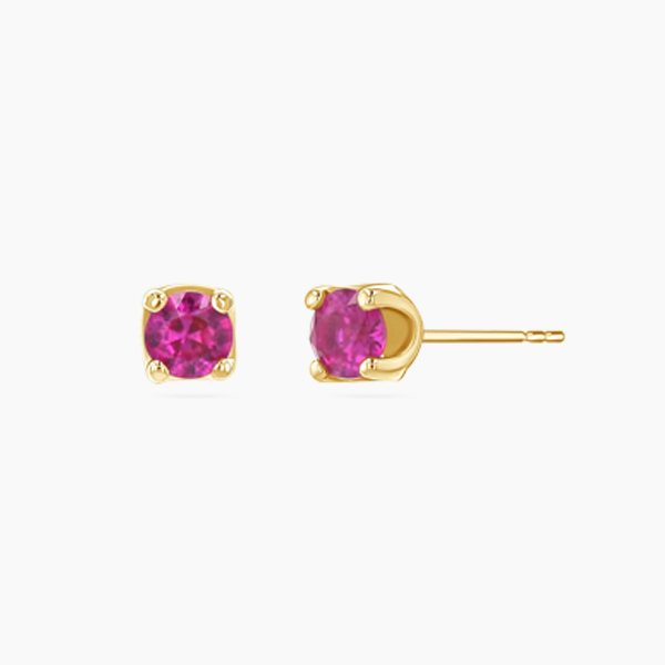 14K Gold Solitaire Studs