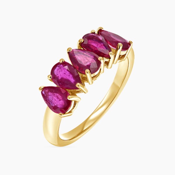 Pear Shape Ruby Half Eternity
