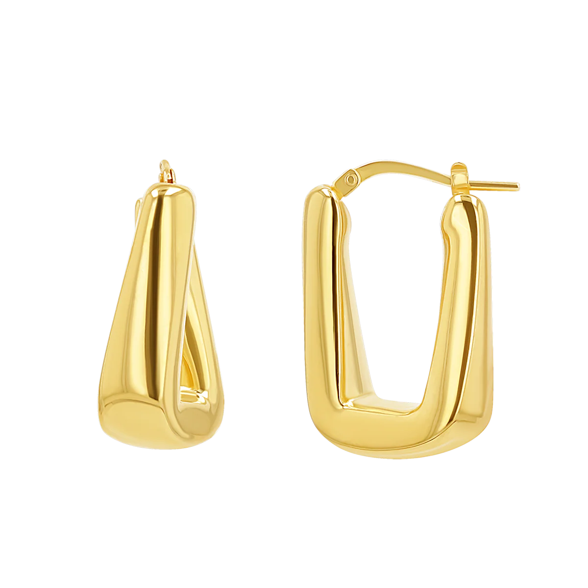 Image of Rectangular Puff Link Hoops