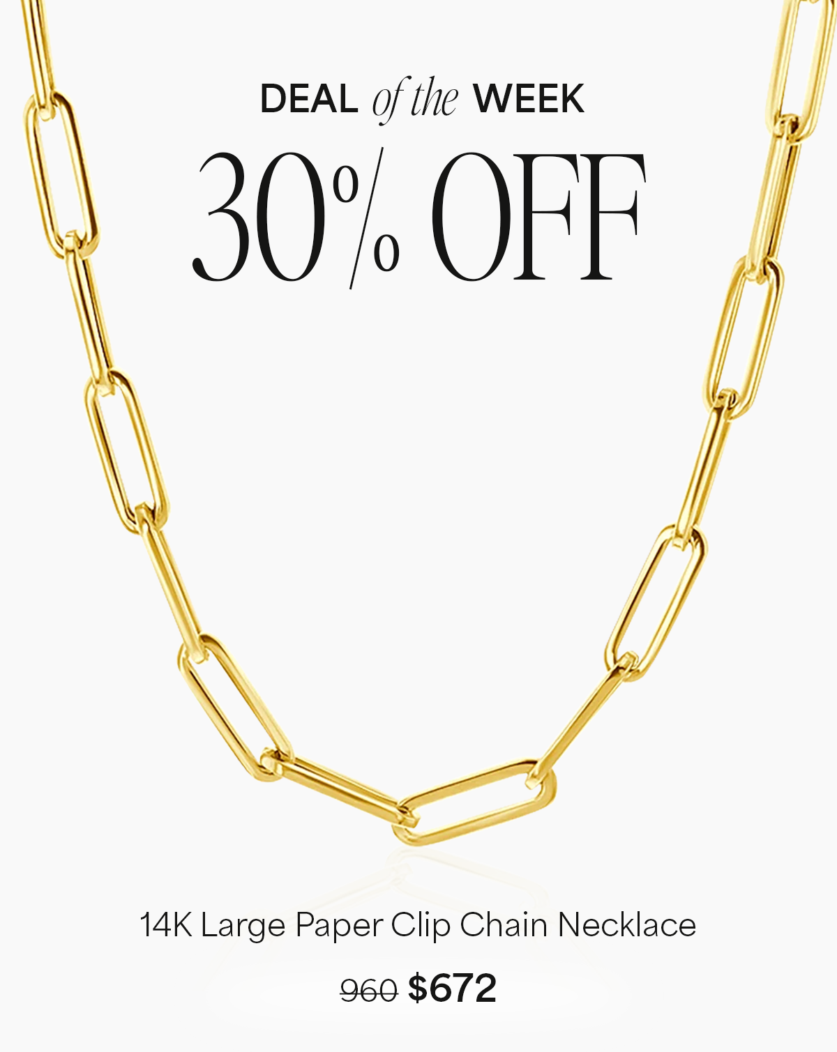 Deal of the Week: Large Paper Clip Chain Necklace