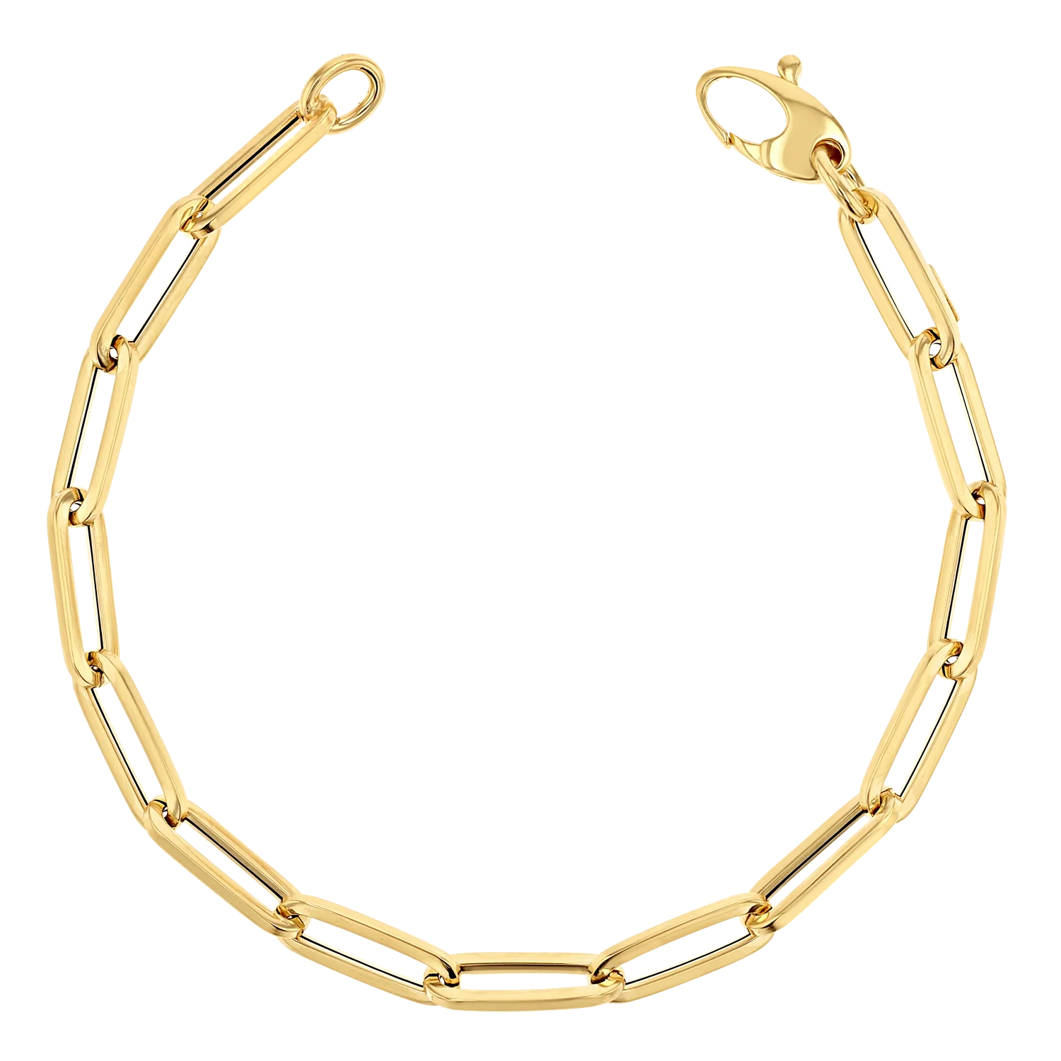 Image of 14K Large Paper Clip Chain Bracelet