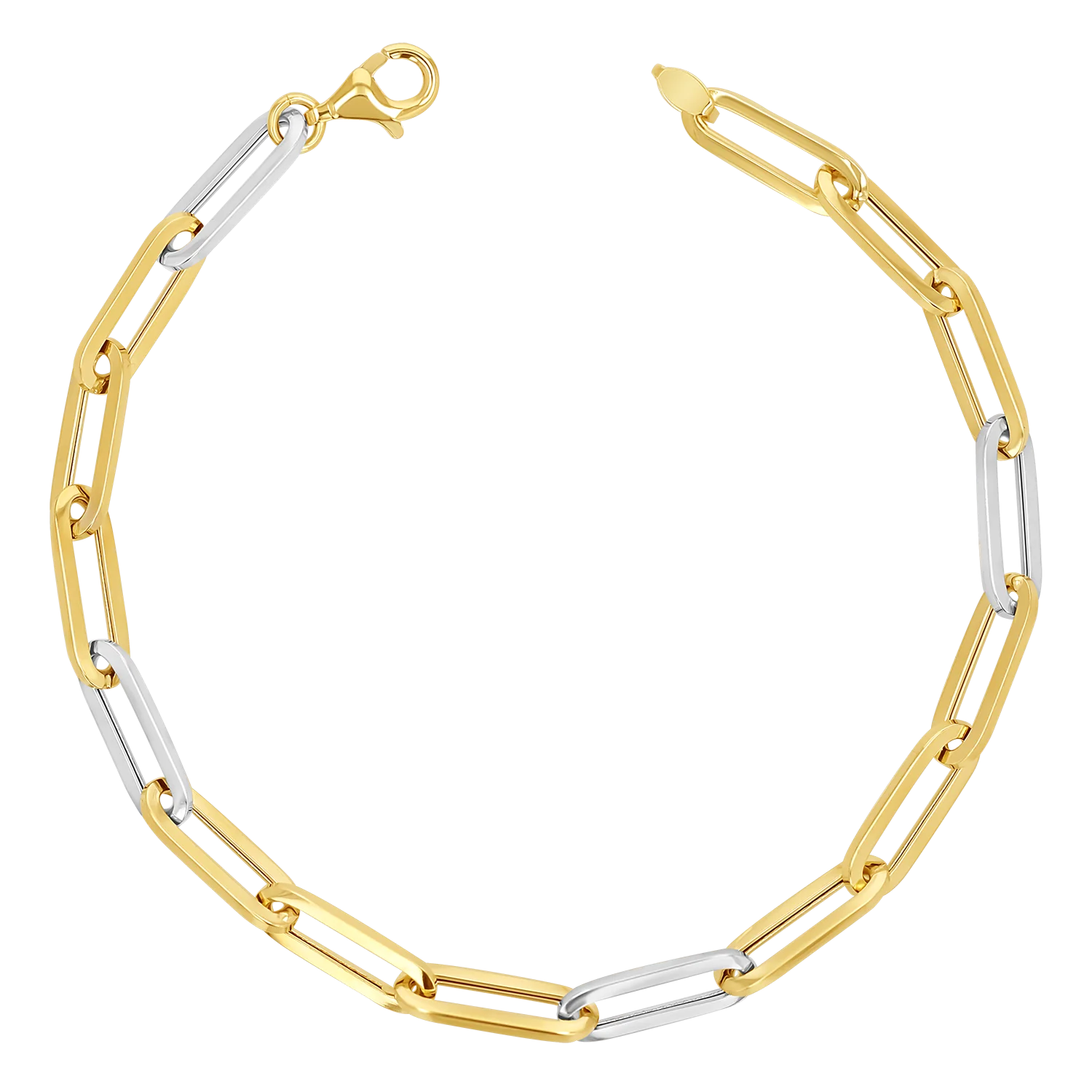 Image of Two-Tone Large Paper Clip Chain Bracelet