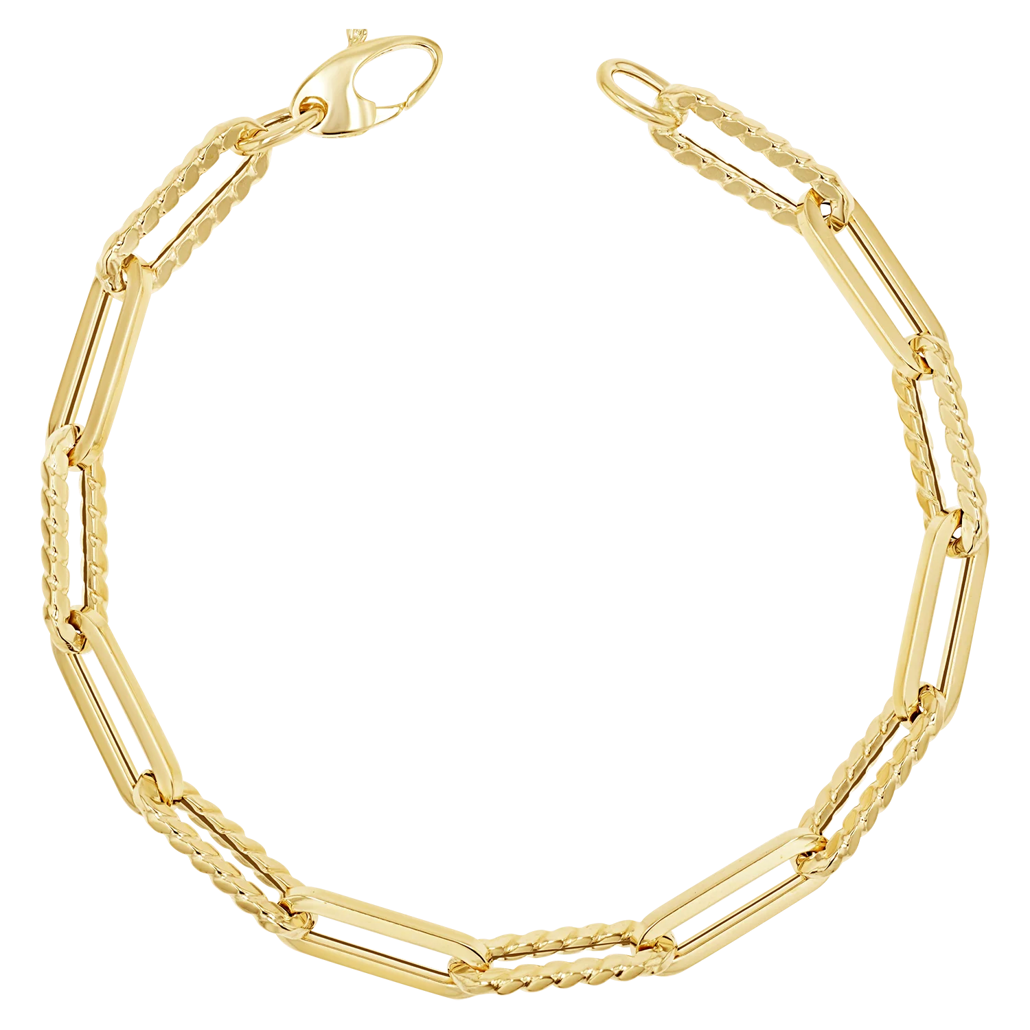 Image of 14K Twist Link Paper Clip Chain Bracelet