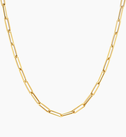 14K Paper Clip Chain Necklace
