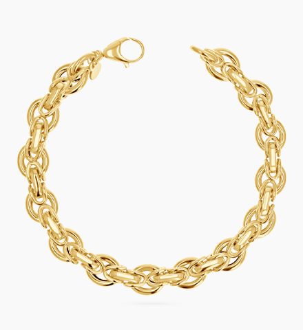 Crescent Weave Link Chain Bracelet