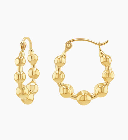Bead Ball Hoop Earrings