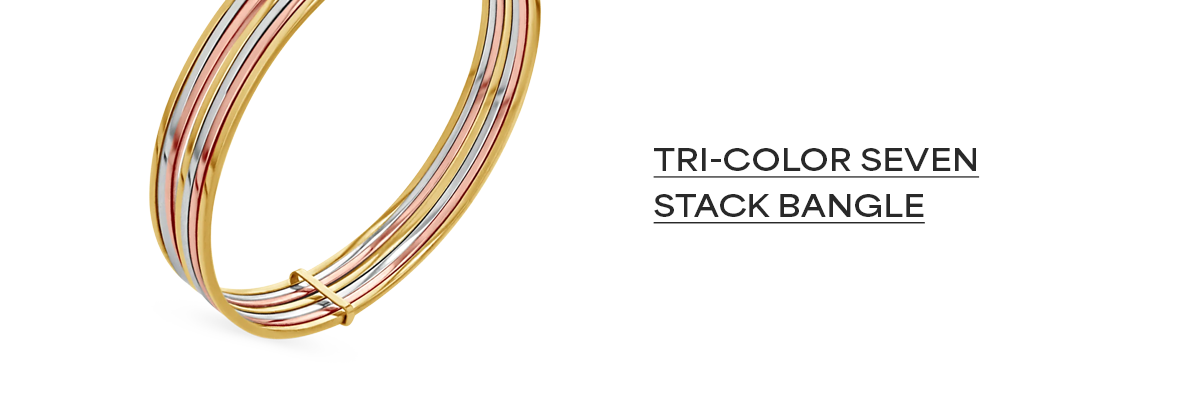 Tricolor Seven Stack Bangle