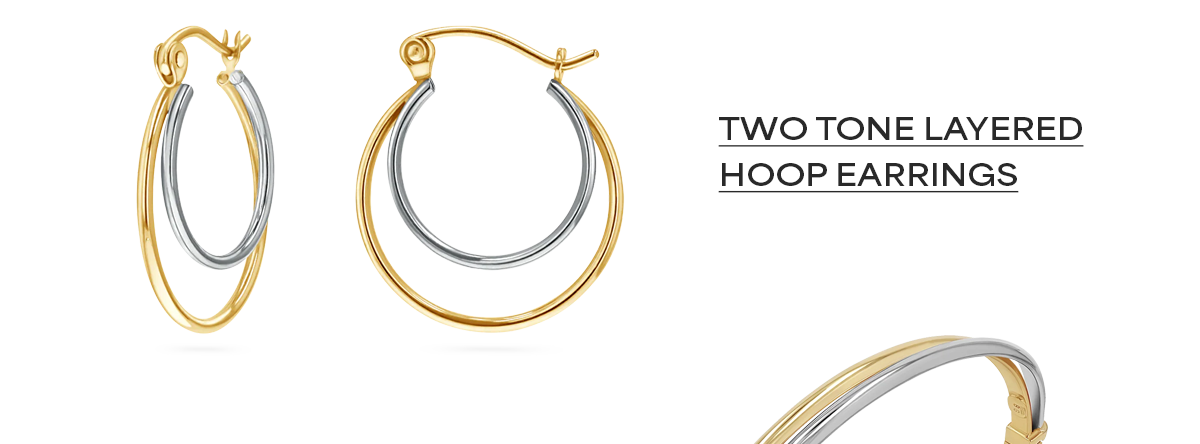 Two Tone Layered Hoop Earrings