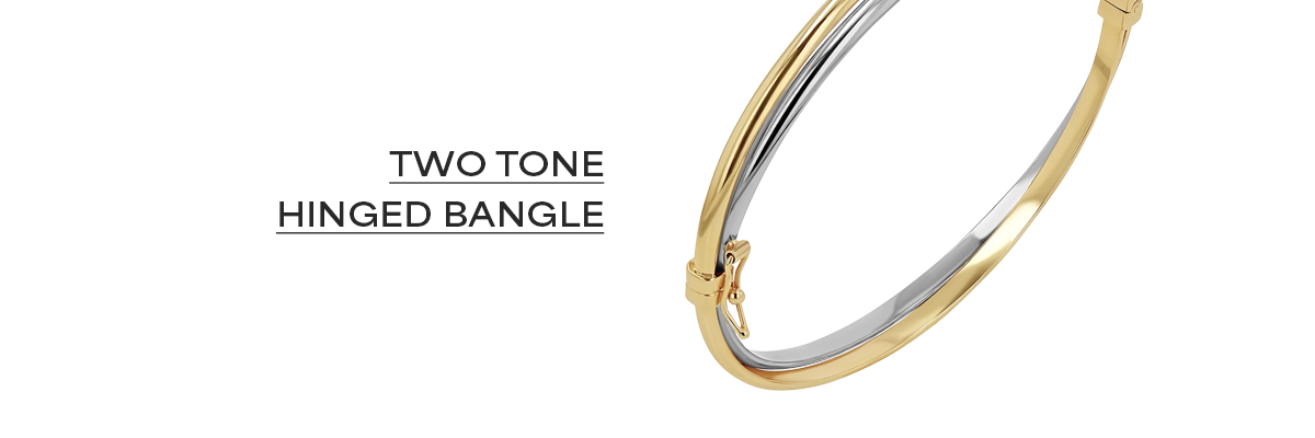 Two Tone Hinged Bangle (6mm)