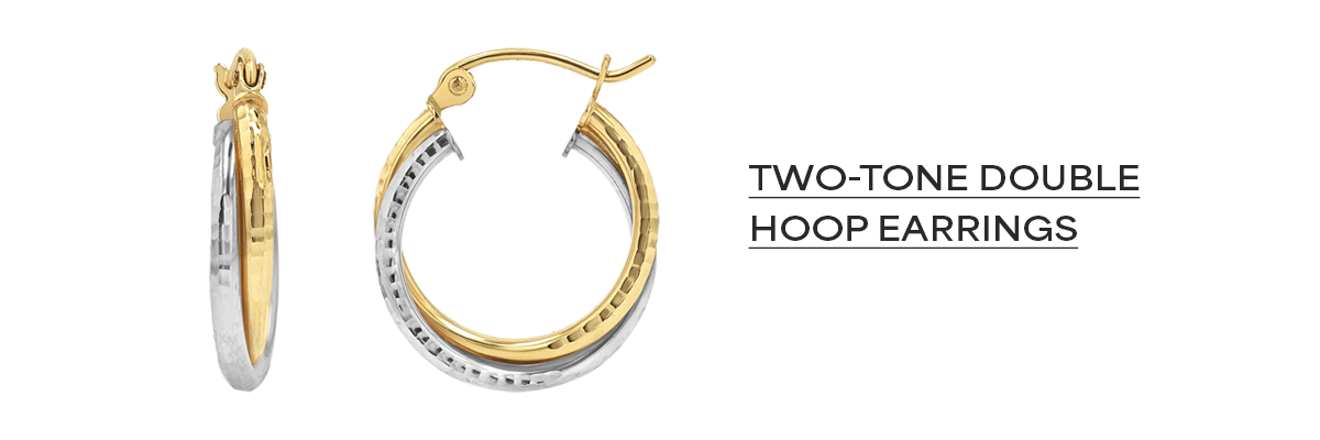 Two-Tone Double Hoop Earrings