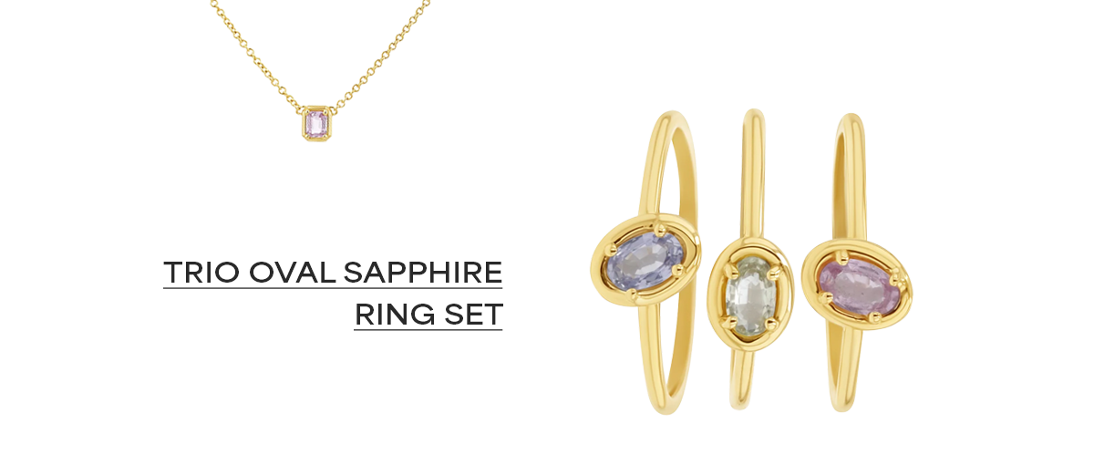 Trio Oval Sapphire Ring Set