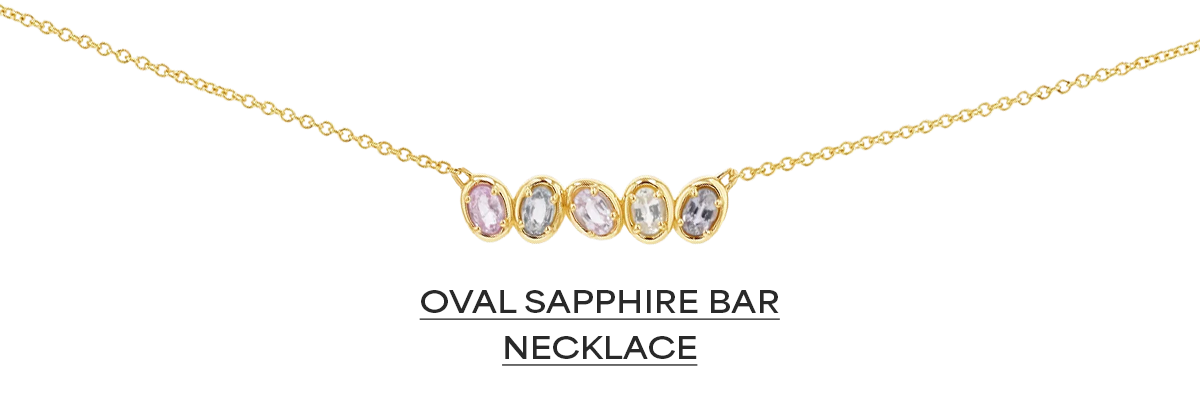 Oval Sapphire Bar Necklace