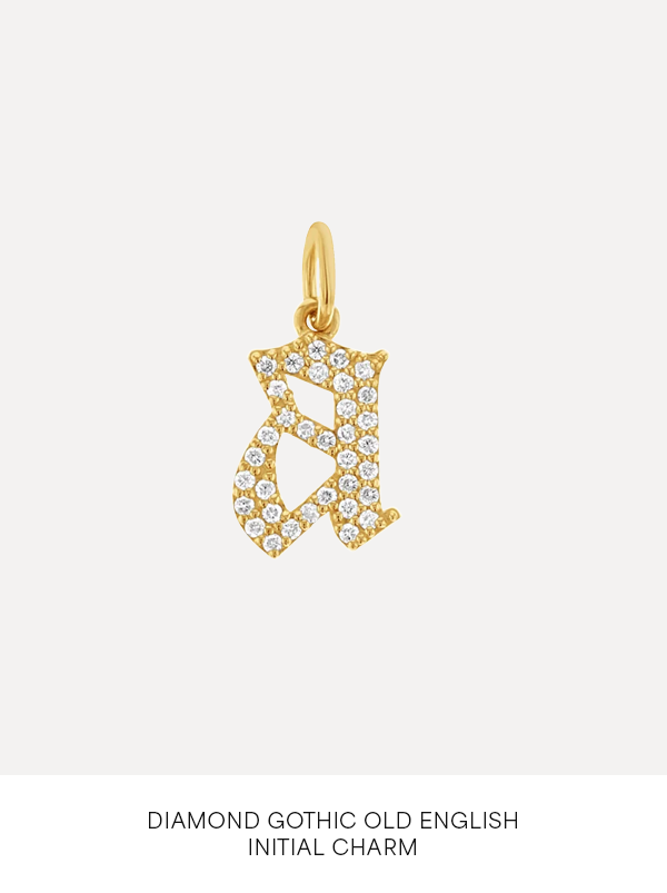 Shop Diamond Gothic Old English Initial Charm