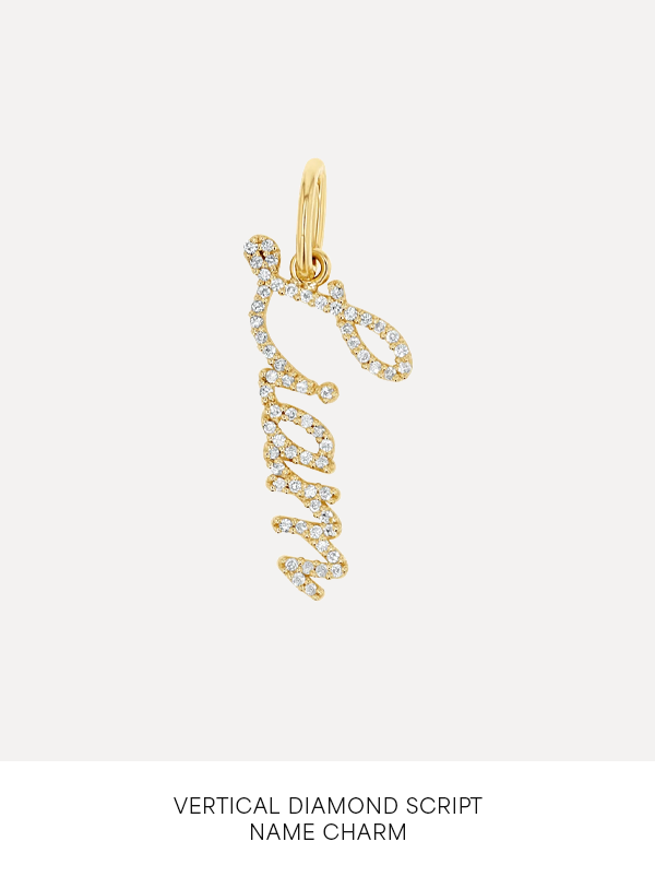 Shop Vertical Diamond Script Name Charm