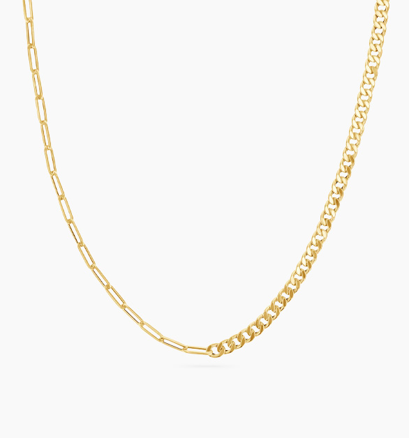 Split Curb Paper Clip Chain Necklace