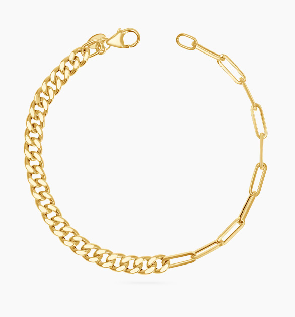 Split Curb Paper Clip Chain Bracelet