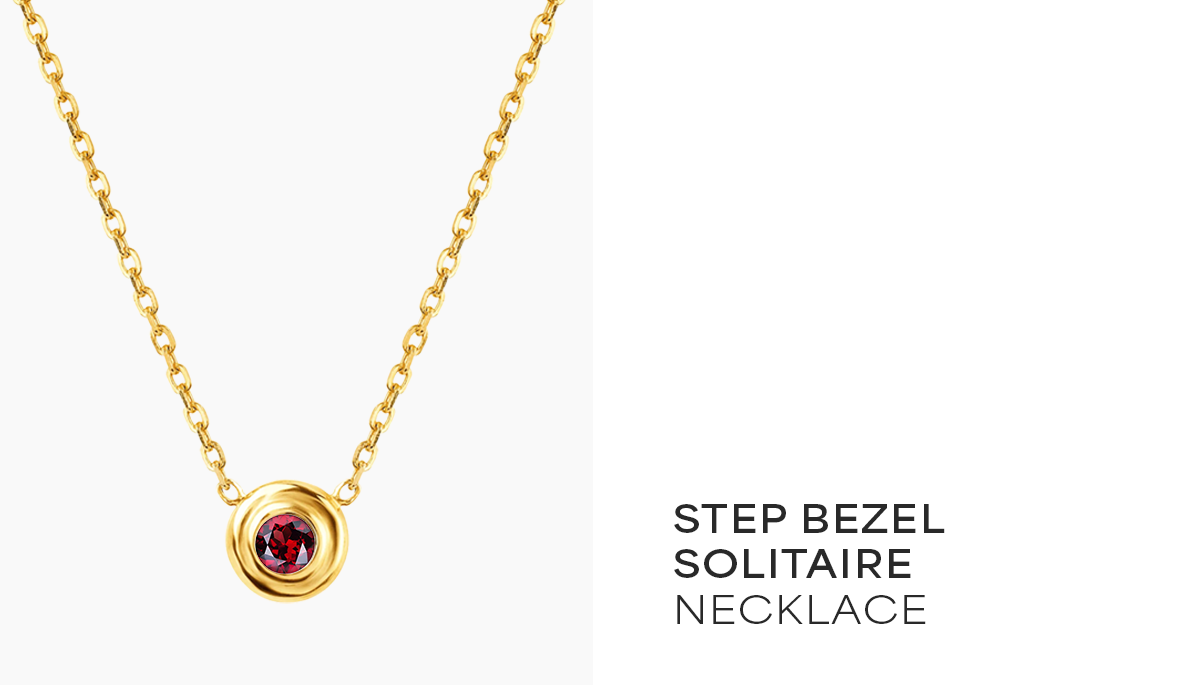 Step Bezel Solitaire Necklace