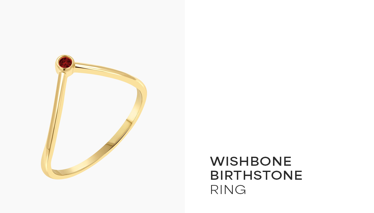 Wishbone Birthstone Ring