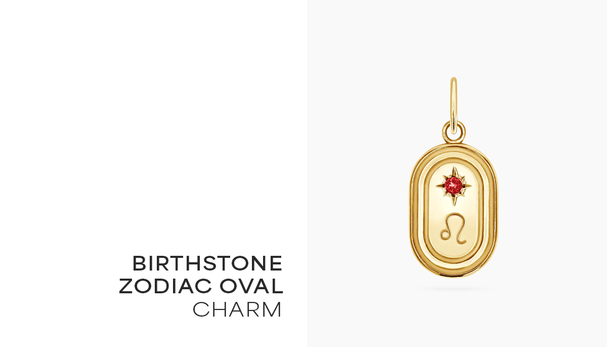 Birthstone Zodiac Oval Charm