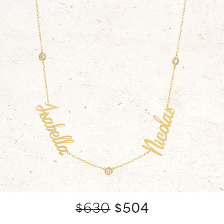 Diamond Bezel Custom Name Necklace