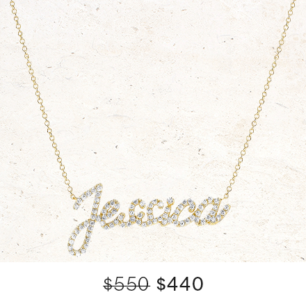 Diamond Custom Script Name Necklace