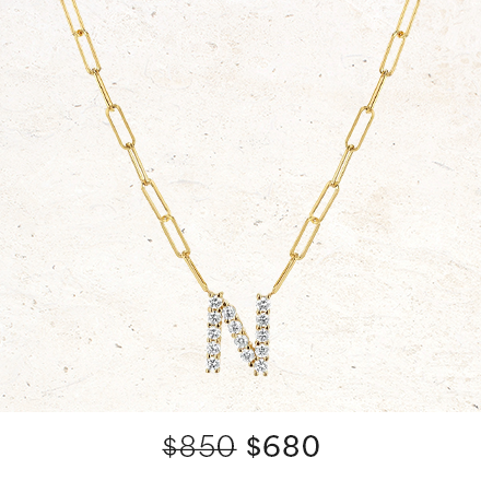 Grand Initial Paper Clip Necklace
