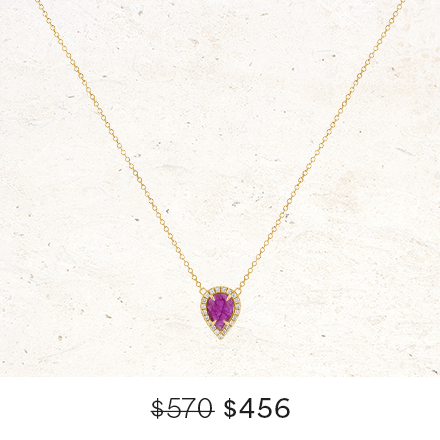 Diamond Pave Ruby Solitaire Pendant