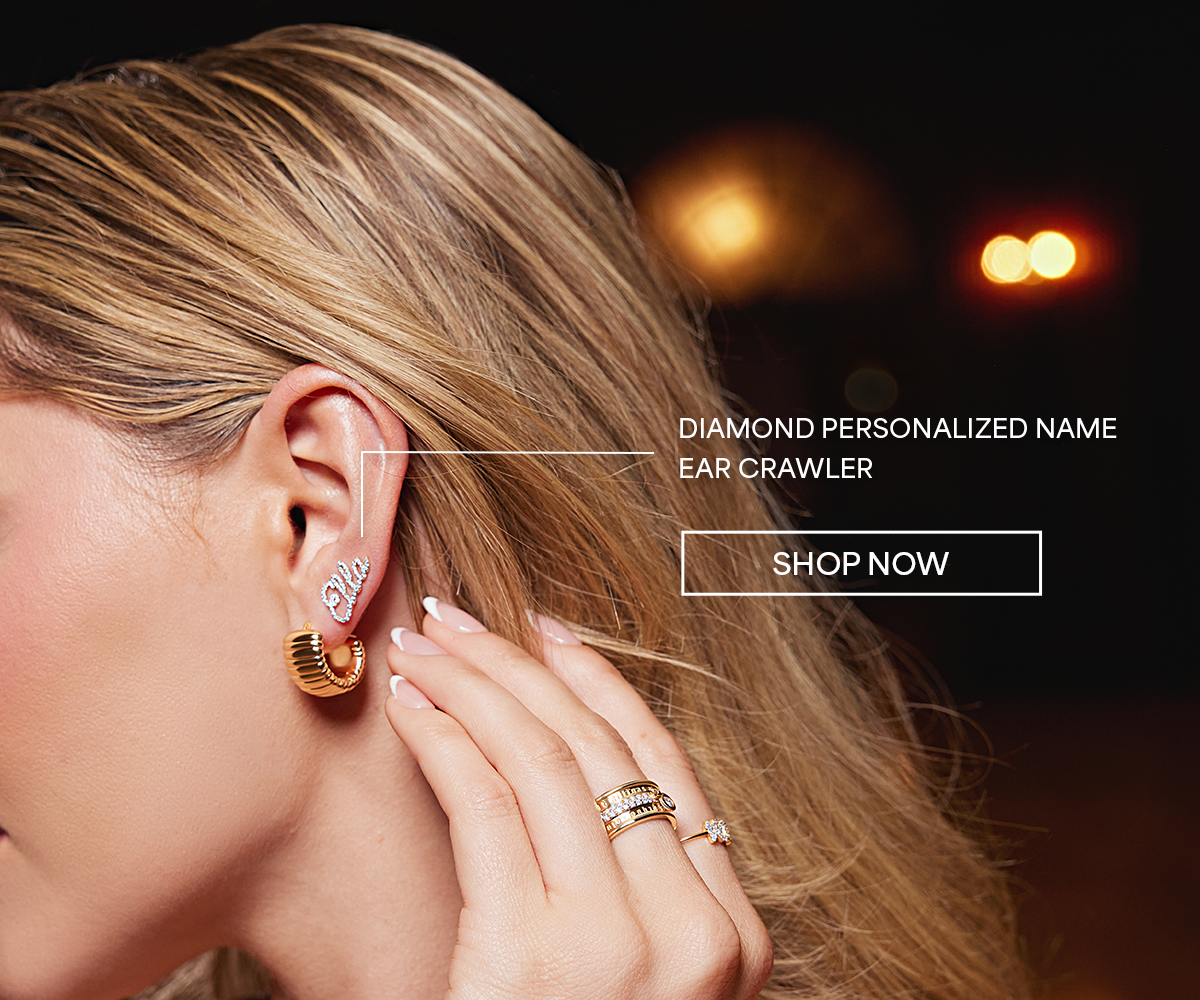 Diamond Personalized Name Ear Crawler