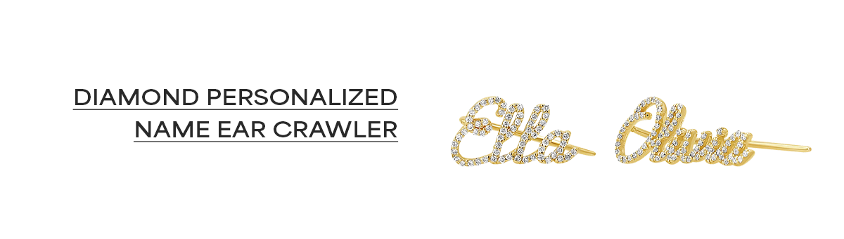 Diamond Personalized Name Ear Crawler