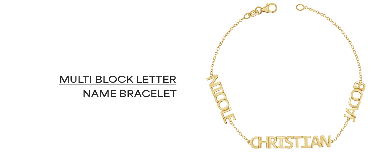 Multi Block Letter Name Bracelet