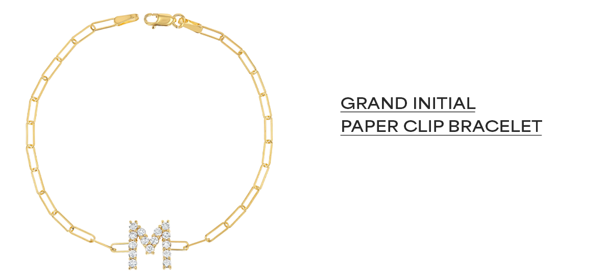 Grand Initial Paper Clip Bracelet