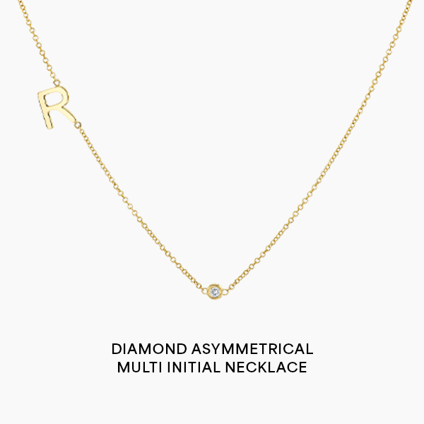 Single Letter Diamond Bezel Necklace