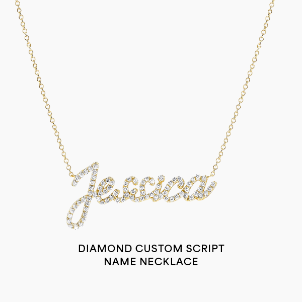 Diamond Custom Script Name Necklace