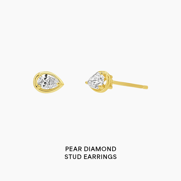 Pear Diamond Stud Earrings