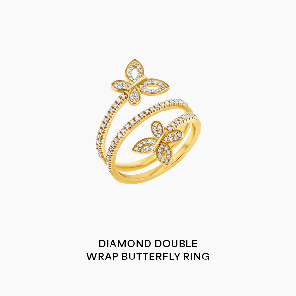 Diamond Double Wrap Butterfly Ring