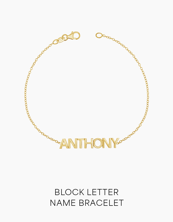 Block Letter Name Bracelet