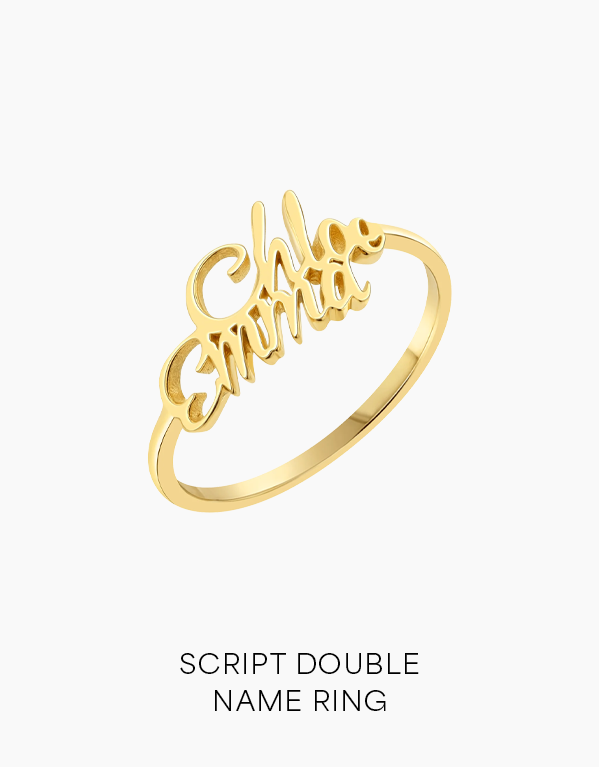 Script Double Name Ring