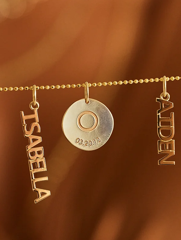 Engravable Initial & Date Charm