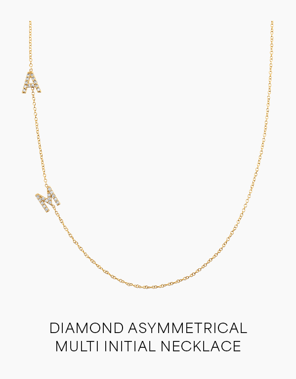 Diamond Asymmetrical Multi Initial Necklace