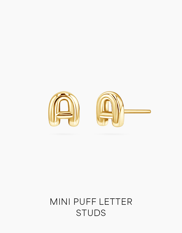 Mini Puff Letter Studs