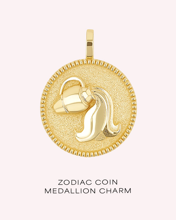 Zodiac Coin Medallion Charm 