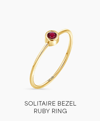 Solitaire Bezel Ruby Ring