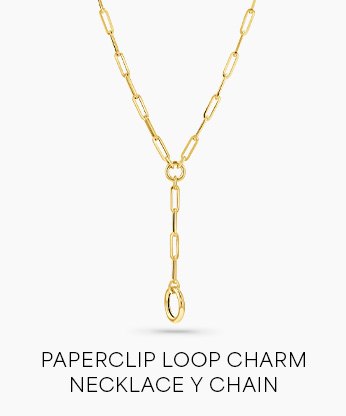 Paperclip Loop Charm Necklace Y Chain