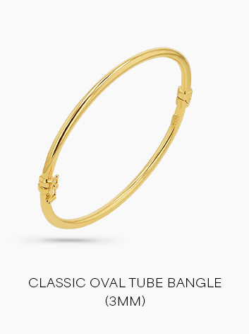 Classic Oval Tube Bangle (3mm)