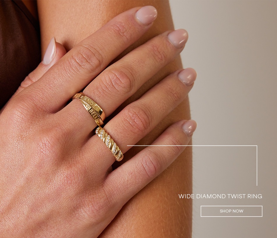 Wide Diamond Twist Ring
